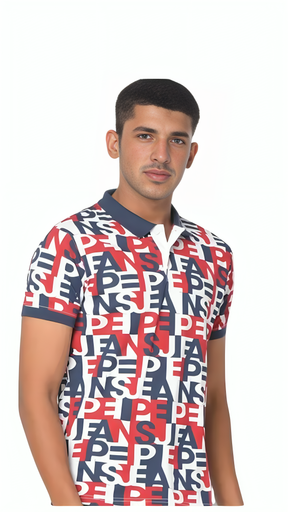 PEPE JEANS Regular Fit Brand Print Polo T-Shirt