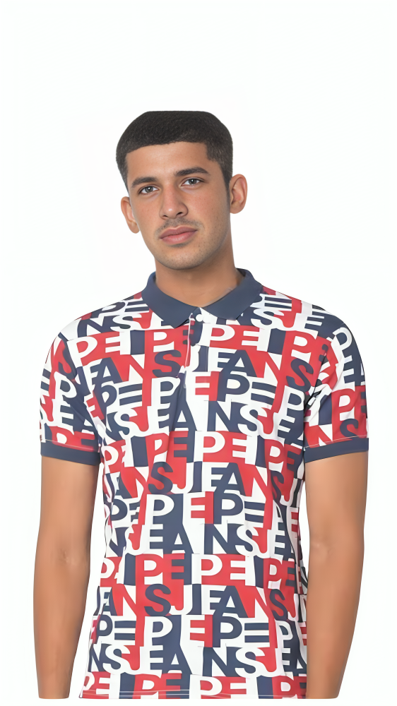 PEPE JEANS Regular Fit Brand Print Polo T-Shirt