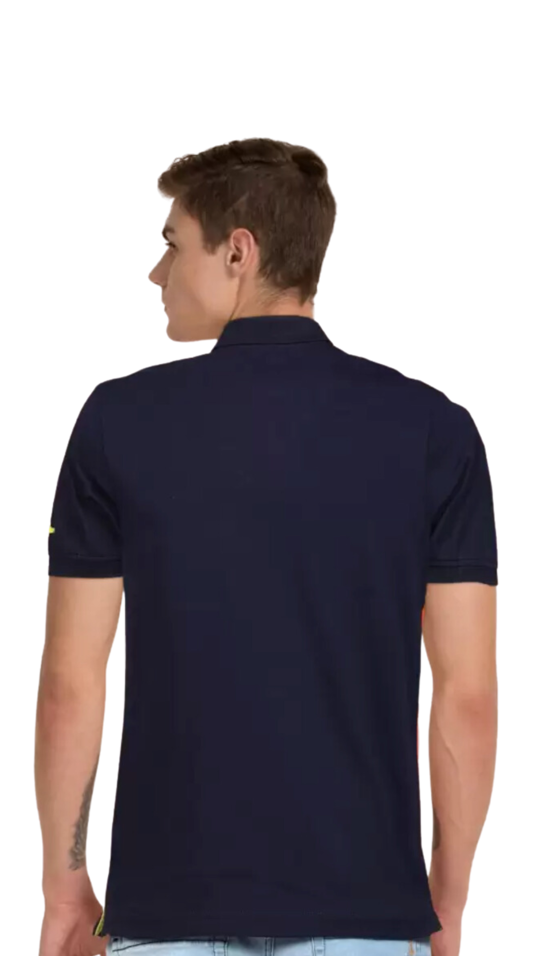 Pepe Jeans Men Striped Polo Neck Cotton Blend Blue T-Shirt.