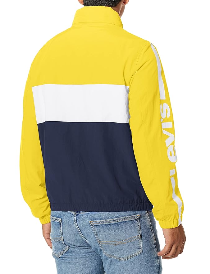 Levi's Men's Lightweight Retro Stand Collar Windbreaker Jacket - Yellow