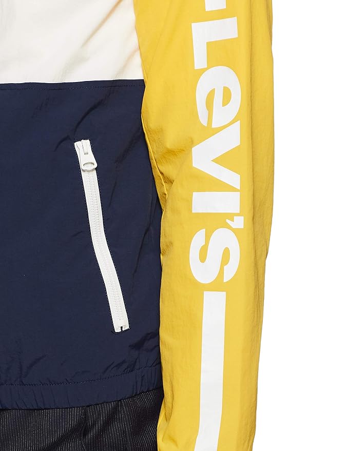 Levi's Men's Lightweight Retro Stand Collar Windbreaker Jacket - Yellow