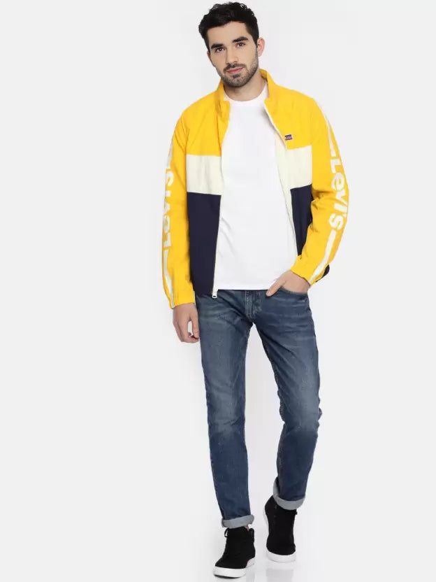 Levi's Men's Lightweight Retro Stand Collar Windbreaker Jacket - Yellow