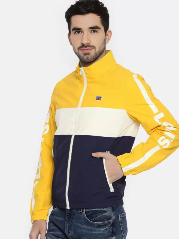 Levi's Men's Lightweight Retro Stand Collar Windbreaker Jacket - Yellow